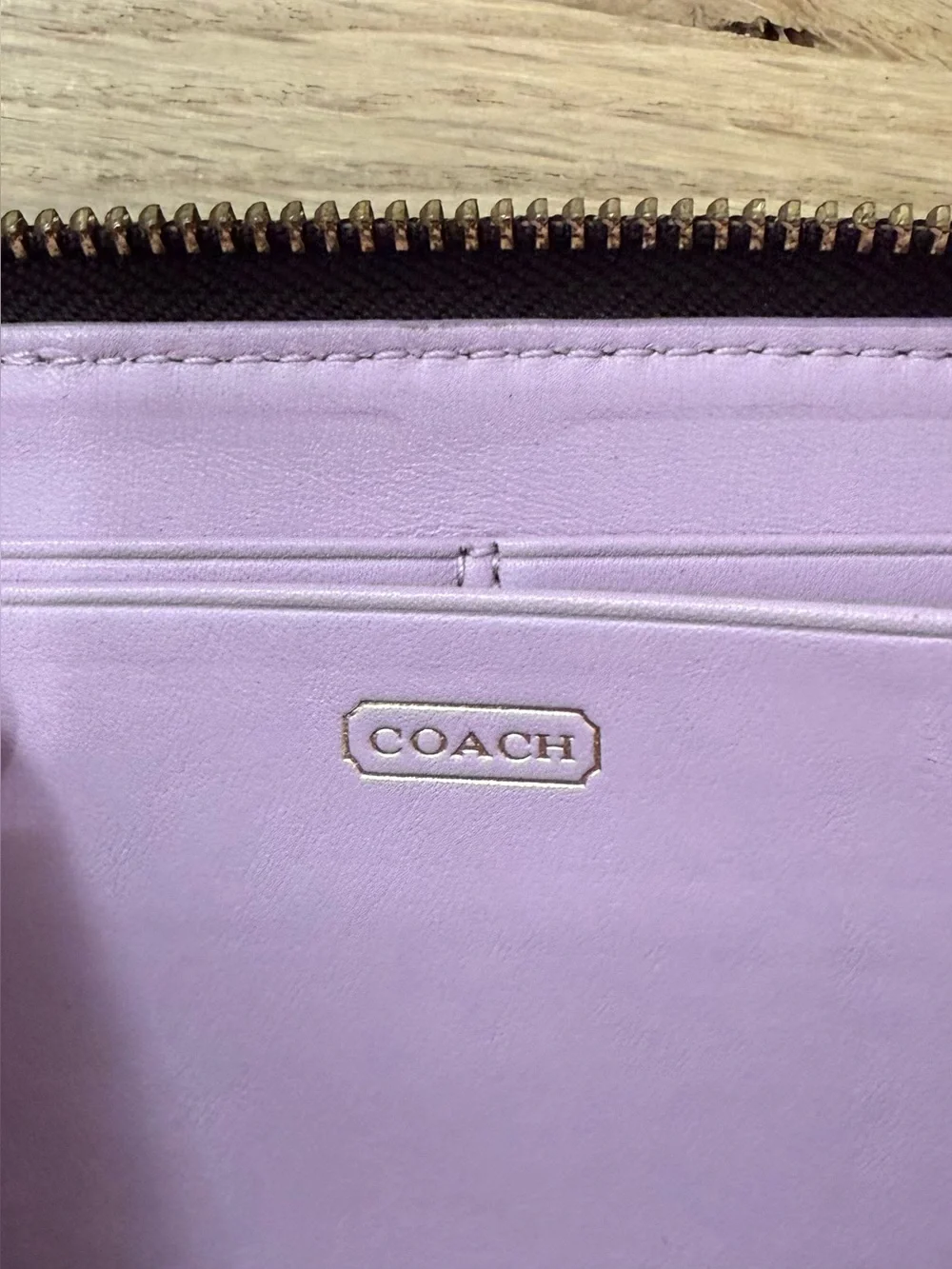 Coach Zoe Legacy Double Buckle Leather Zip Wallet